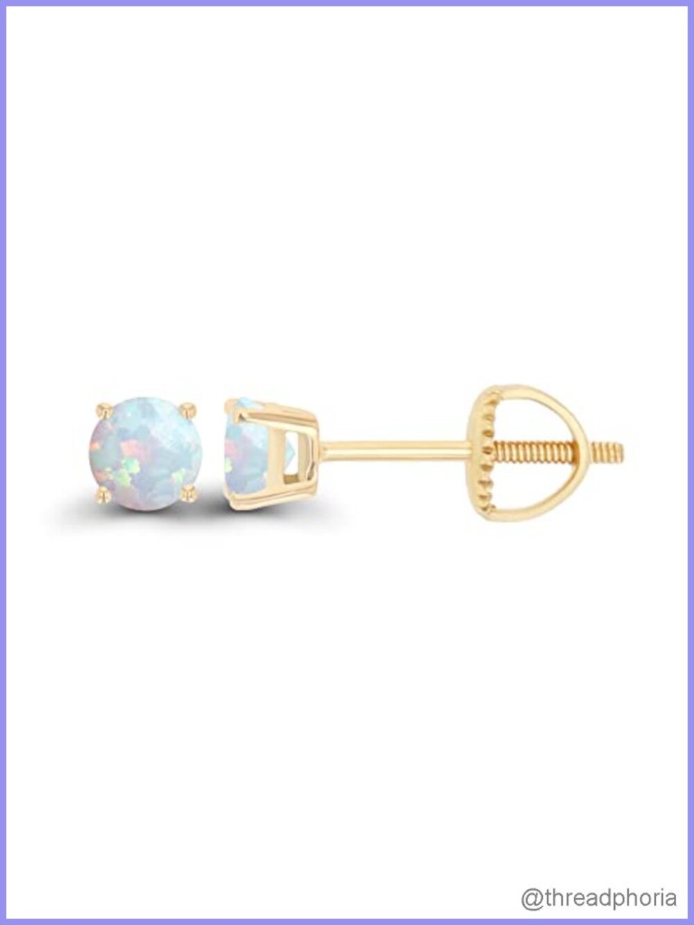 14K Gold Plated 925 Sterling Silver 4mm Round Birthstone Screwback Stud Earrings